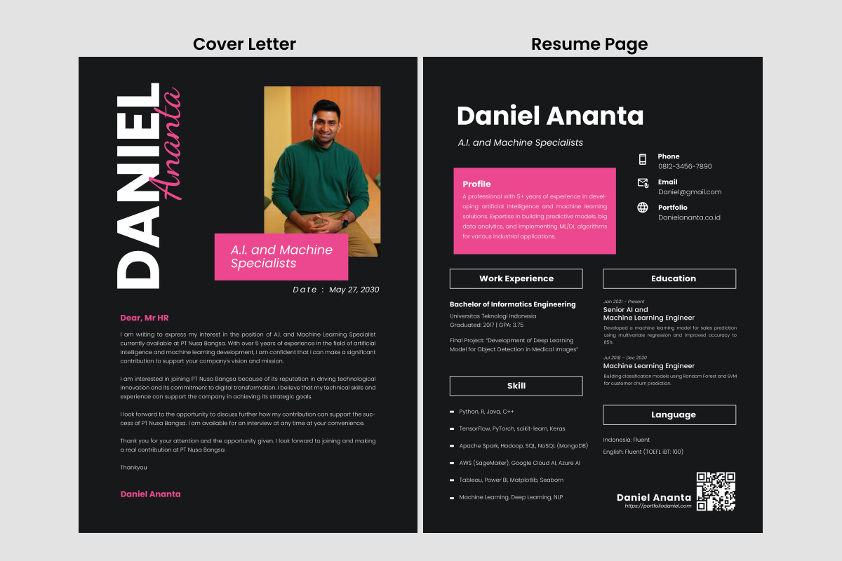 CV Resume for Machine Learning, a Resume Template by twinstd (Photo 2 of 2)