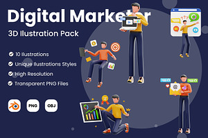 Digital Marketer 3D Illustration, a 3D by novia99design