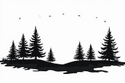 Pine Forest Silhouette Bundle, a Graphic by Creativeshirt (Thumbnail 14 of 16)