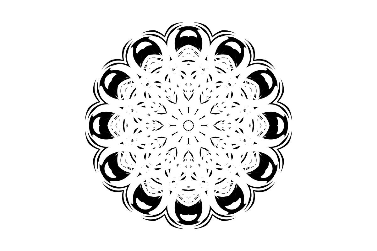 Ornamental Black White Mandala Pack, a Decorative Illustration by NJ Himel (Photo 20 of 103)