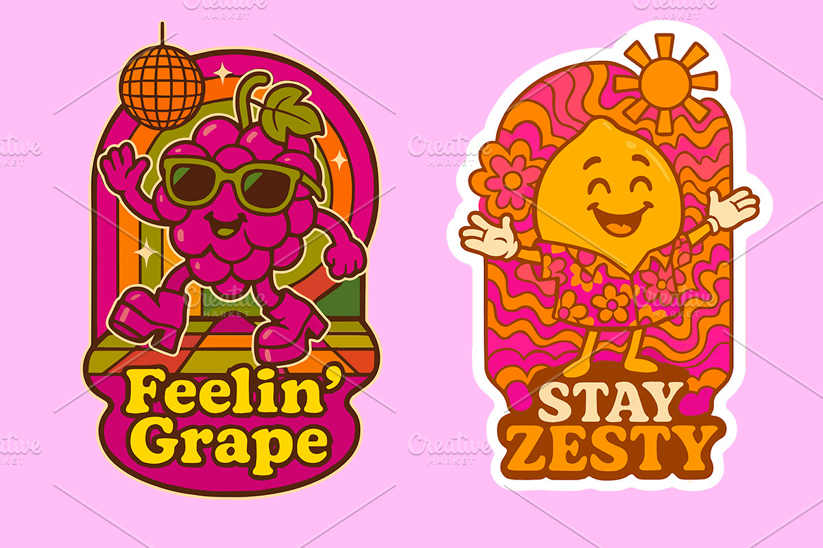 Retro Fruit Squad - Groovy Summer, an Object Graphic by LaVika (Photo 7 of 11)