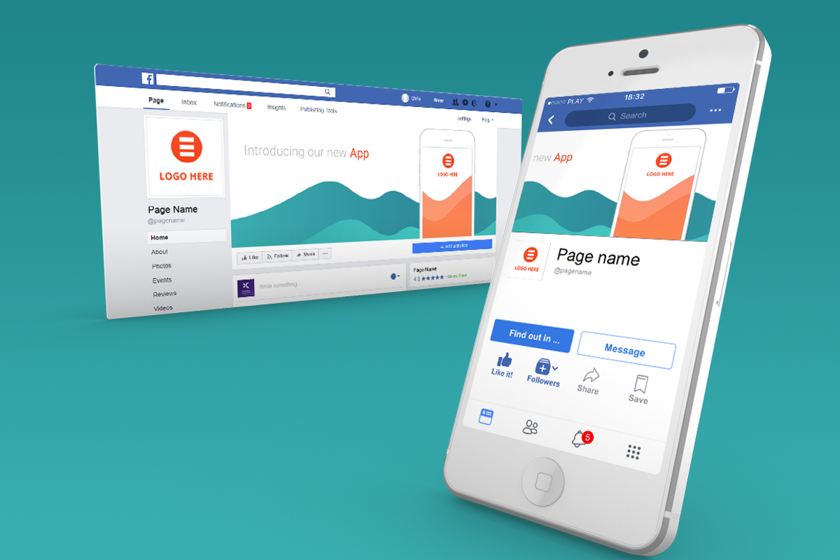 New App Facebook Page Cover, a Social Media Template by NeptuneDesign (Photo 1 of 4)
