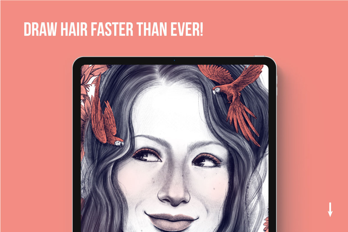 25 Hair Brushes for Affinity, a Brush Add-On by Riveros Illustration (Photo 9 of 9)