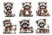 Whimsical Back to School Raccoon PNG, an Animal Illustration by Libby Wishes (Thumbnail 3 of 5)
