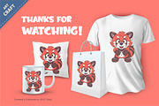 Cute cartoon Red Panda. T-Shirt, PNG, an Animal Illustration by KENO Mascots (Thumbnail 3 of 3)