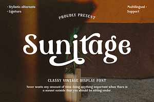 Sunitage - Vintage Display Font, a Handwritten Font by AQR Studio