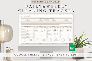 Digital Cleaning Tracker Spreadsheet