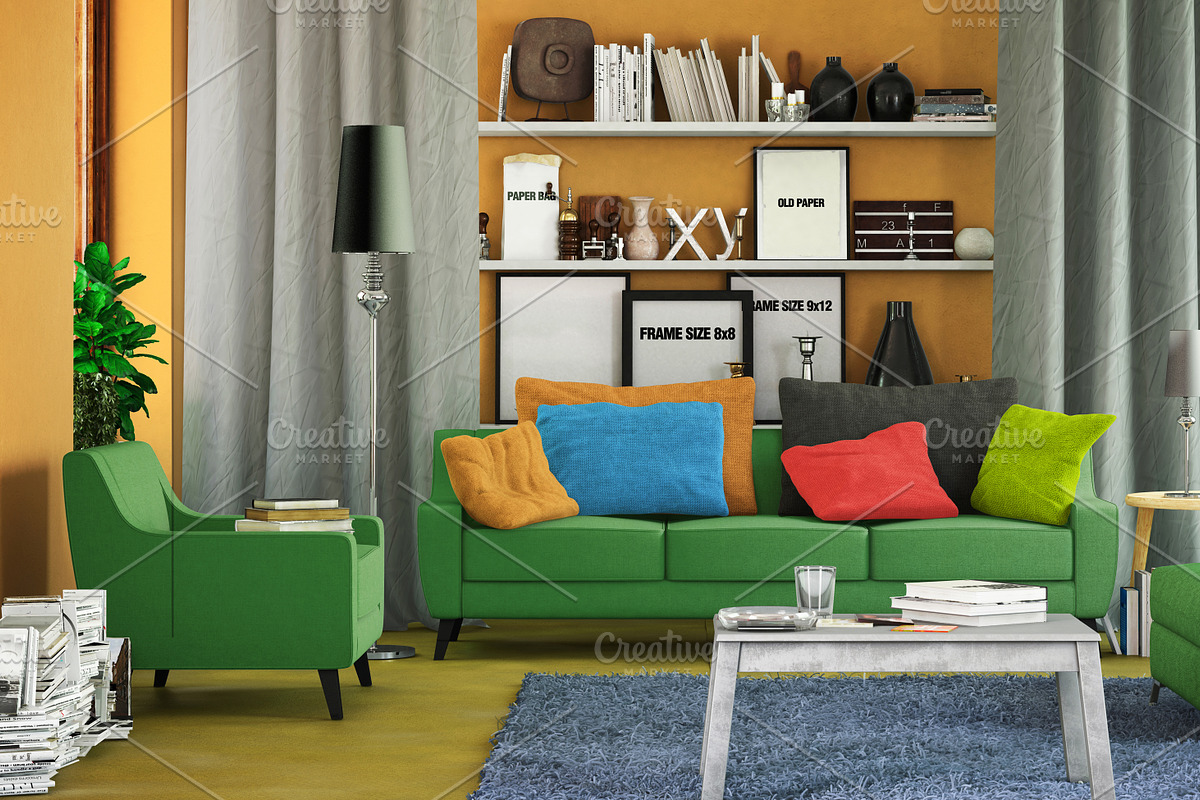Interior Mock-up, a Product Mockup by IsometricWorld (Photo 2 of 4)