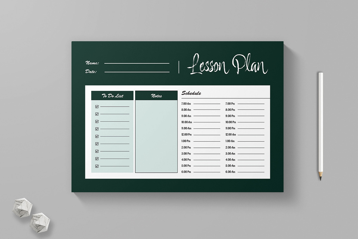 Printable Lesson Plan Template, a Stationery Template by MightyDesign (Photo 1 of 6)