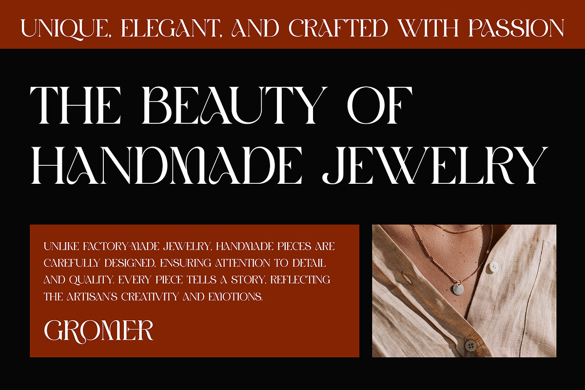 GROMER Elegant Ligature Serif, a Font by Alfinart (Photo 2 of 10)