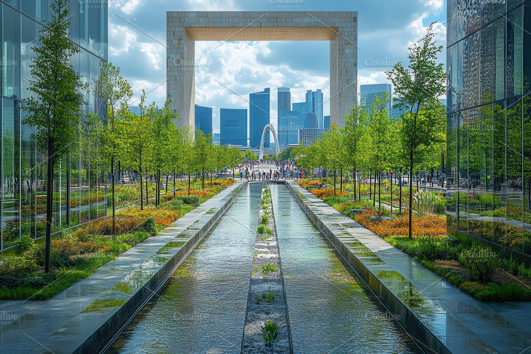 Cityscape featuring modern architect, a Photo by Tanuart