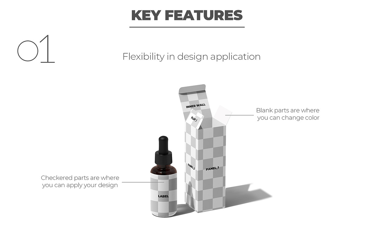 Amber Dropper Bottle with Box Mockup, a Packaging Mockup by Sheikhadesign (Photo 2 of 12)