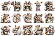 Whimsical Easter Squirrel Clipart, an Illustration by OK Design (Thumbnail 3 of 6)