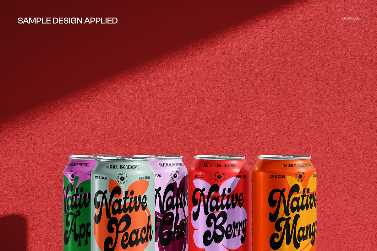 Soda Can Collection Studio Mockup, a Cups & Container Mockup by creatsy5 (Photo 4 of 5)