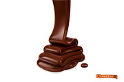 Melted chocolate and caramel, vector, a Decorative Illustration by Allevinatis Studio (Thumbnail 3 of 3)