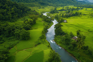 Aerial view of Phong Nam valley, a Photo by Pavel_design