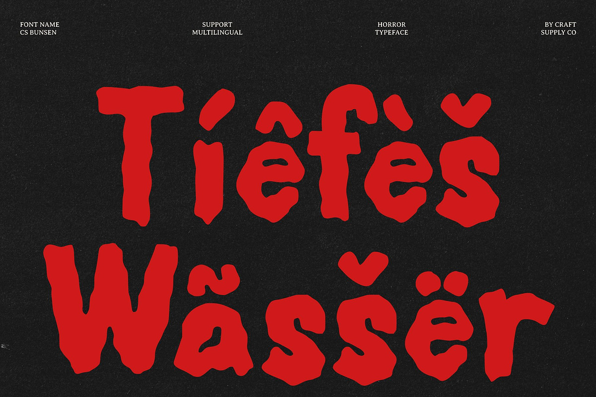CS Bunsen – Vintage Horror Font, a Sans Serif Font by Craft Supply Co. (Photo 6 of 8)