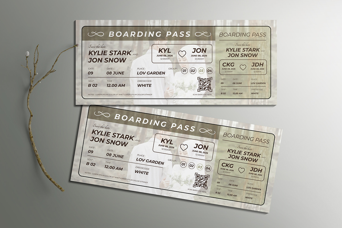 Wedding Invitation Ticket, an Invitation Template by Aarley Kaiven (Photo 2 of 3)