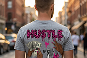 Hustle Pink Leopard Money Art, a Shirt Mockup by Vector Stall (Thumbnail 7 of 14)
