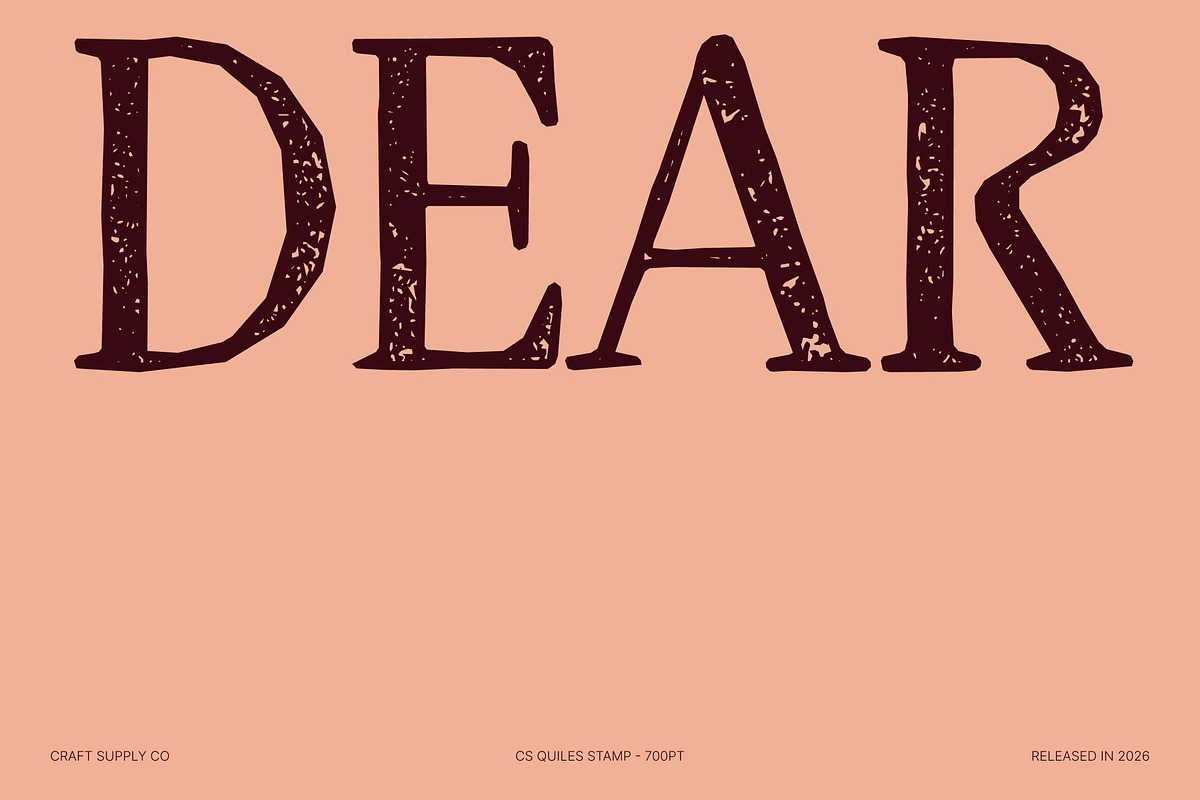 CS Quiles Stamp, a Serif Font by Craft Supply Co. (Photo 2 of 8)