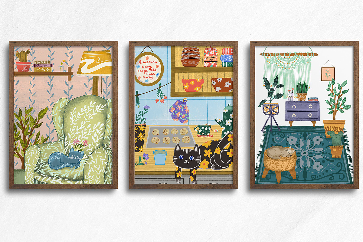 Purrfect cats printable illustration, an Animal Illustration by Yelloo Fish (Photo 7 of 8)