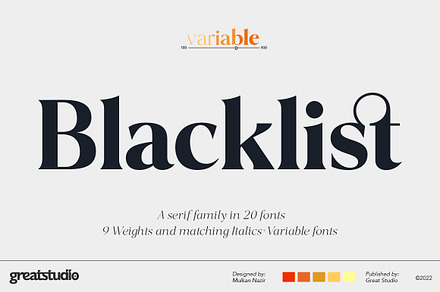 Blacklist Serif Font Family, a Serif Font by Mulkan Nazir