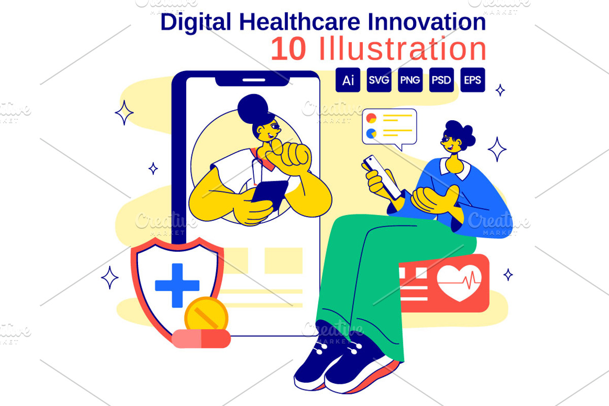 10 Digital Healthcare Innovation, a Healthcare Illustration by denayunebgt (Photo 1 of 4)