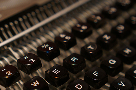Vintage typewriter featuring typewriter, office, and analog