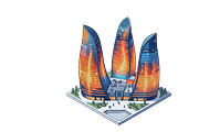Baku Flame Towers - PNG Isometric 3D, an Object Illustration by Nurlan's shop (Thumbnail 1 of 3)