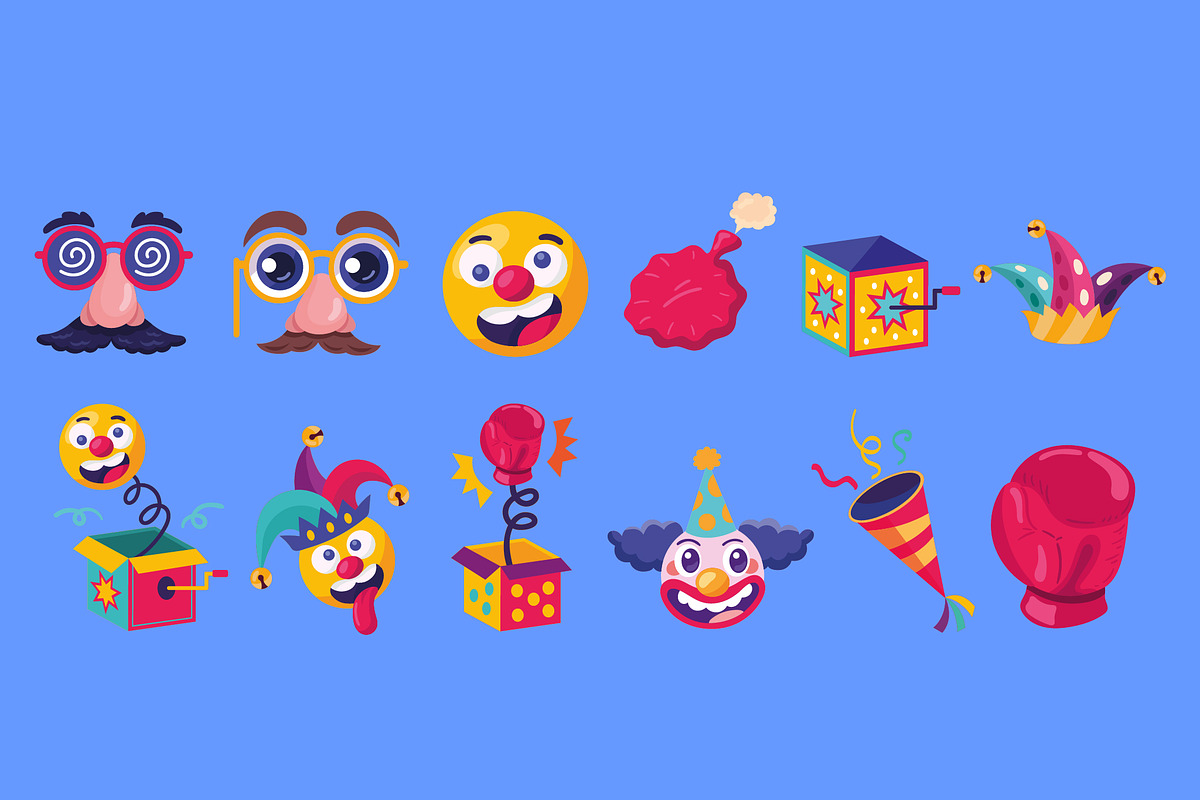April Fools Illustration Set
