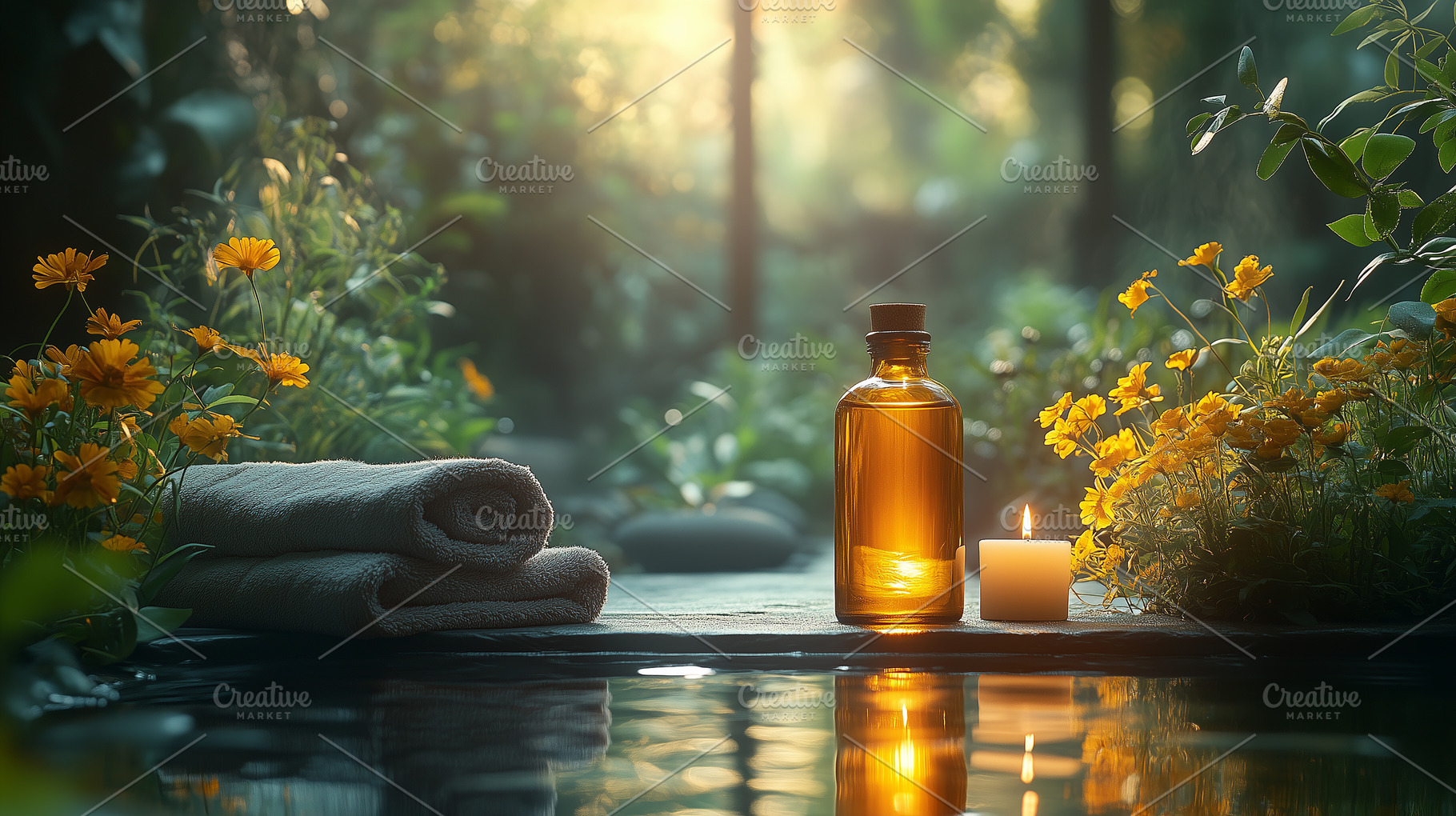 Poster for a spa or massage center, an Abstract Photo by Imaginarium