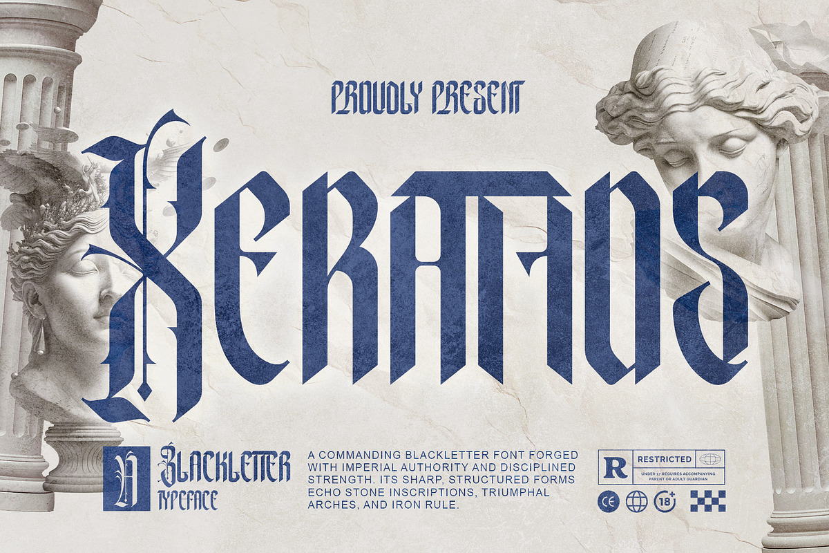 Xerathos Gothic Blackletter Medieval, a Blackletter Font by Letterara (Photo 1 of 15)