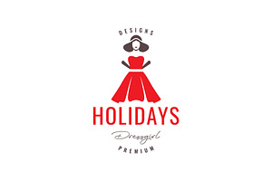women beauty wearing dress logo, a Branding & Logo Template by devastd