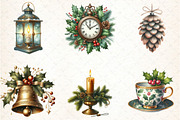 Christmas Vintage Designs Clipart, an Illustration by DreamCafeArt (Thumbnail 3 of 8)