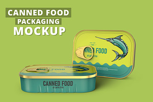 Canned Fish Tin Packaging Mockup