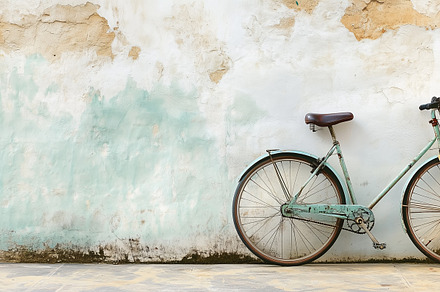 Abandoned vintage blue bike, a Transportation Photo by MistyDay
