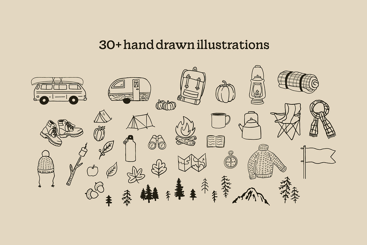 Fall Outdoor Illustrations, a Seasonal Illustration by Nixon Design (Photo 2 of 6)