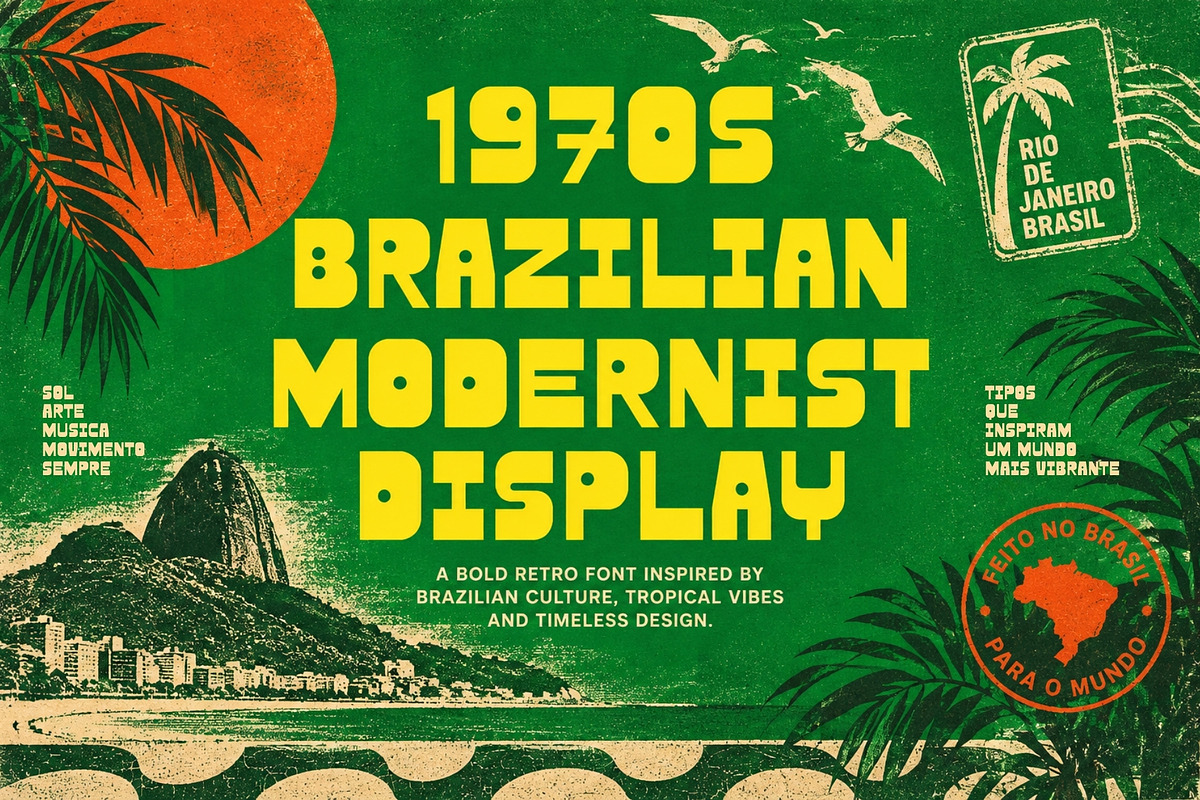 Tropicola - 1970's Brazilian Display, a Sans Serif Font by HipFonts (Photo 2 of 9)
