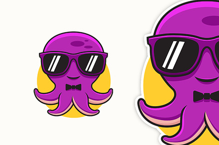 Cool Purple Octopus, a Poster Template by Gumrega Studio