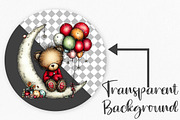 Whimsical Teddy Balloons Clipart, an Illustration by Canvas Craft (Thumbnail 2 of 6)