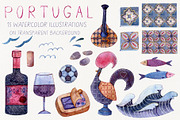 Watercolor clipart Portugal, an Illustration by Vikeriya (Thumbnail 2 of 3)