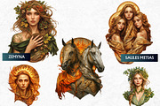 Baltic gods Pantheon clipart Set, a Person Illustration by ThatsDesignArt (Thumbnail 7 of 10)