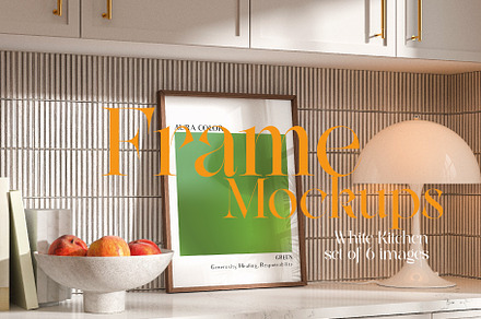 White Kitchen Interior Frame Mockup, a Product Mockup by N digital designs