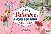 Vintage Valentine Illustrations, an Illustration by French Kiss Collections (Thumbnail 1 of 13)