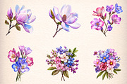 watercolor spring flowers clipart, an Illustration by GatewayDesign (Thumbnail 3 of 7)