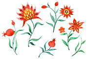 Pomegranates and Flowers. Patterns, a Pattern Graphic by made by Tanya (Thumbnail 5 of 5)