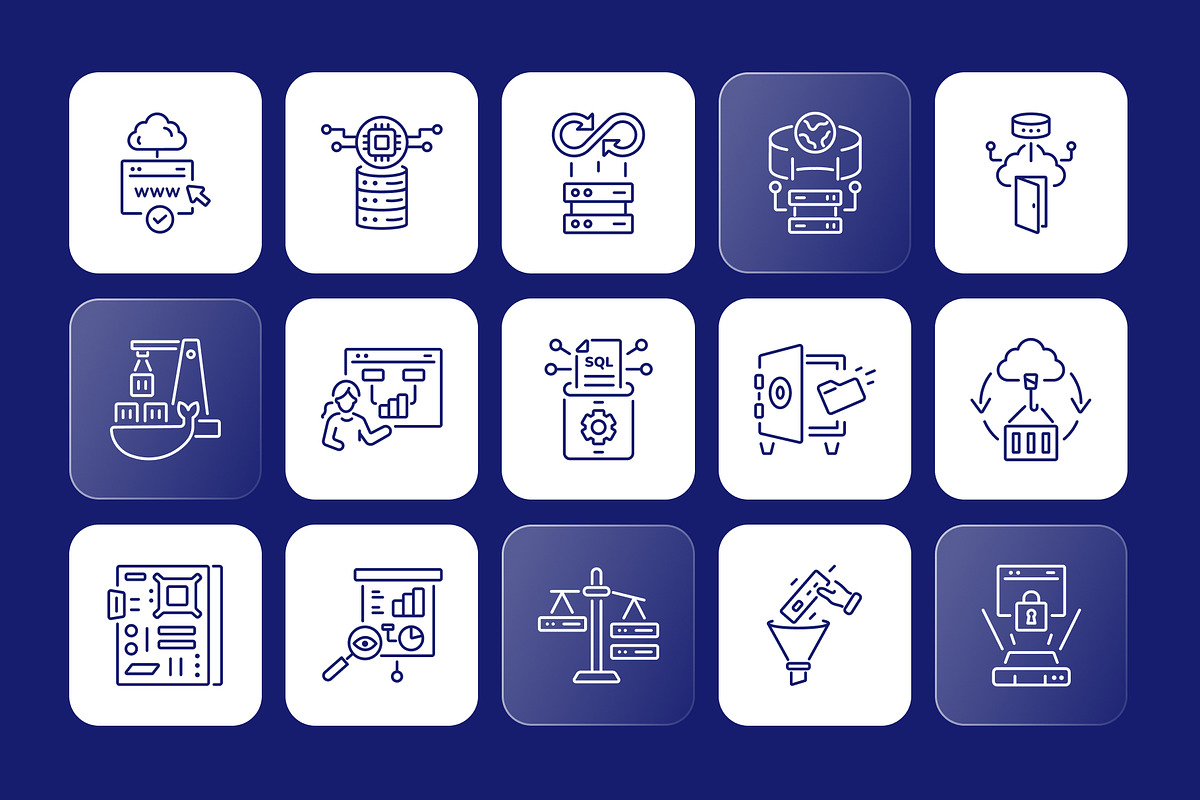 Cloud Network Icons, an Outline Icon by Prosymbols (Photo 6 of 7)