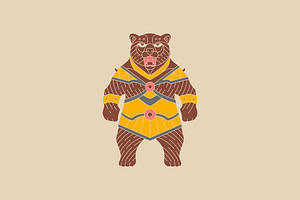 bear warrior powerful animal logo, a Branding & Logo Template by devastd