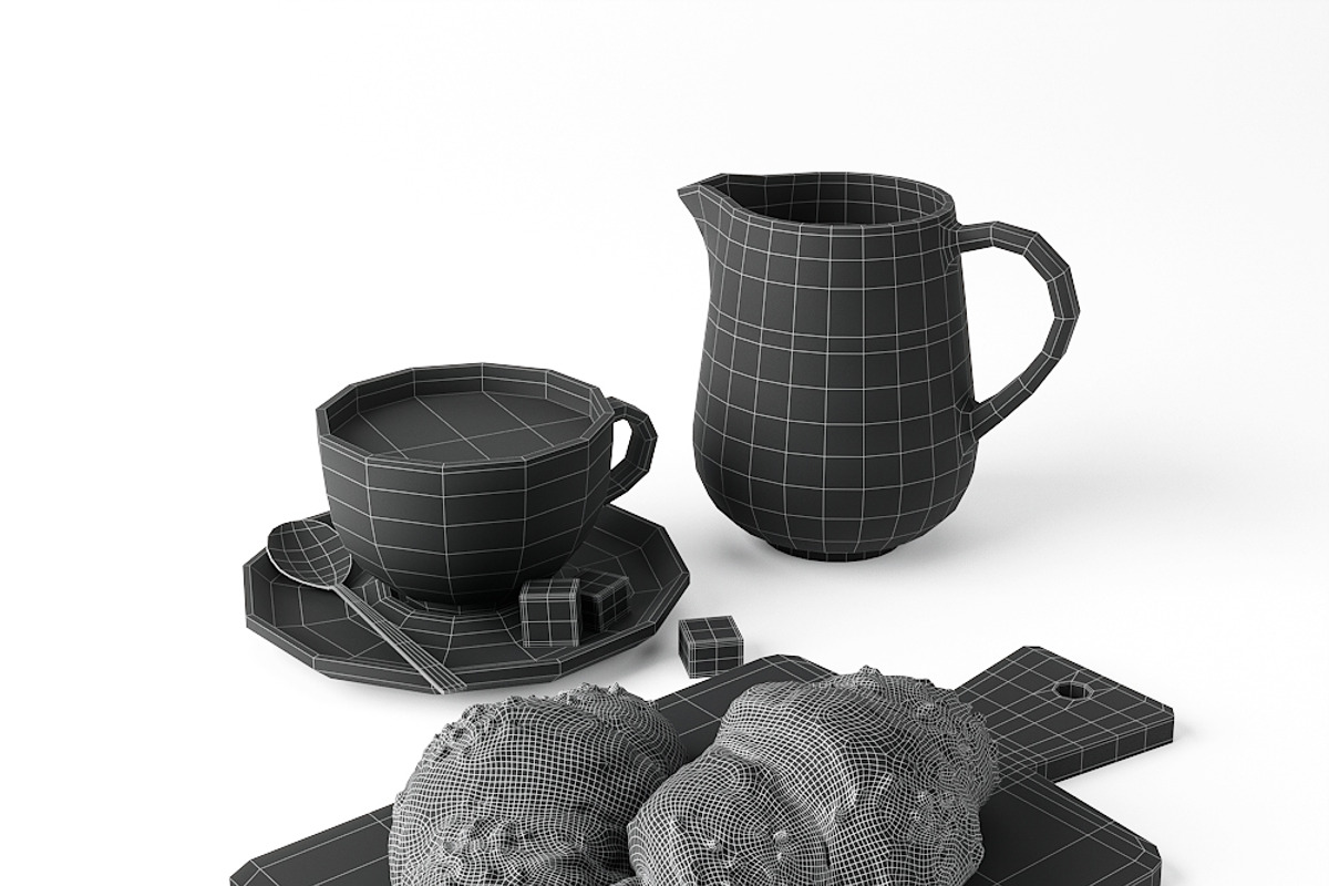 Decor Set Chocolate Croissant, a Food & Drink 3D Model by gianniritschard (Photo 6 of 10)