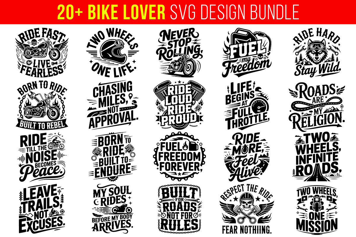 20+ Bike Lover SVG Design Bundle, an Object Graphic by himelgfx